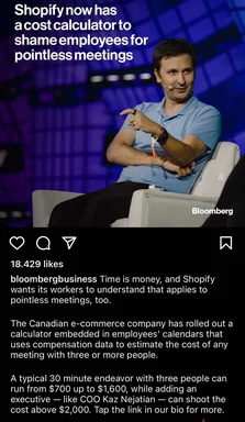 Shopify cost calculator for pointless meetings