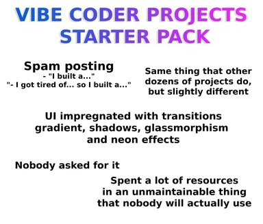VIBE CODER PROJECTS STARTER PACK meme
