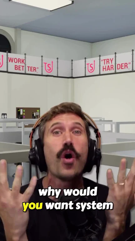 man in headphones looking surprised in an office setting