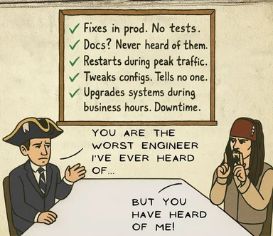 cartoon of two people sitting at a table with a checklist on the wall