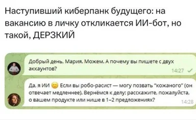 russian cyberpunk job interview ai chatbot responds