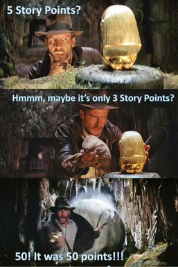 indiana jones meme about story points