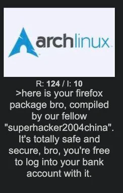 Arch Linux Firefox package security joke