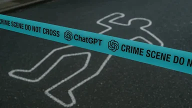 ChatGPT crime scene tape with a body outline