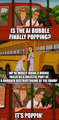 King of the Hill meme about AI bubble