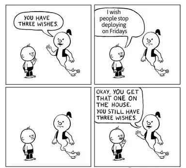 xkcd comic about wishing people stop deploying on Fridays