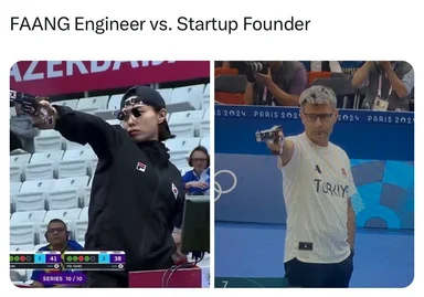 FAANG Engineer vs. Startup Founder meme