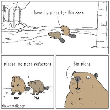 beaver comic about big plans for code