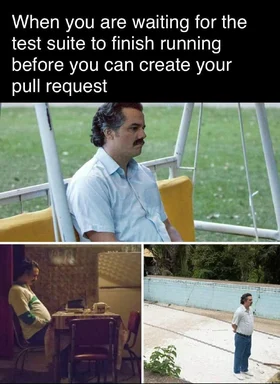 Escobar waiting for test suite to finish running