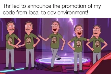Rick and Morty characters celebrating code promotion