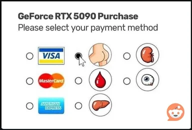 GeForce RTX 5090 Purchase meme with payment options