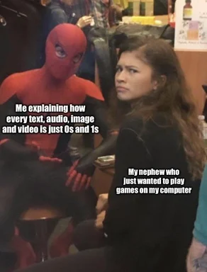Spiderman and woman looking at each other with confused expressions