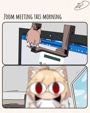 cartoon of a character looking at a computer screen with a shocked expression