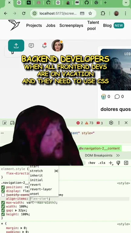backend developers struggle with css