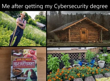 humorous meme about cybersecurity degree