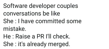 Software developer couples conversation meme