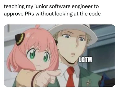 junior software engineer learning to approve pull requests without reviewing code