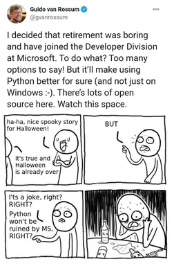 Guido van Rossum joins Microsoft Developer Division meme