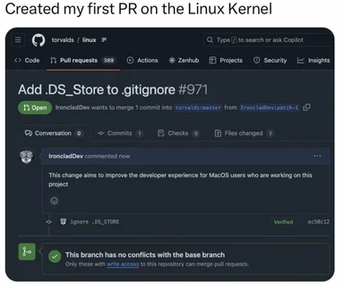 Created my first PR on the Linux Kernel