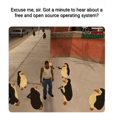 linux penguins meme