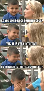 kid reacts to object-oriented code question