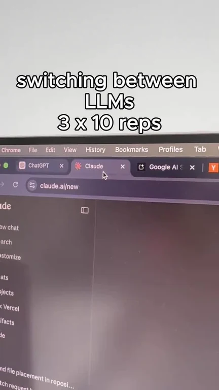 browser tabs with ChatGPT, Claude, and Google AI