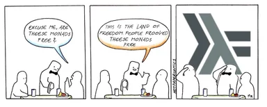 cartoon about monads being free