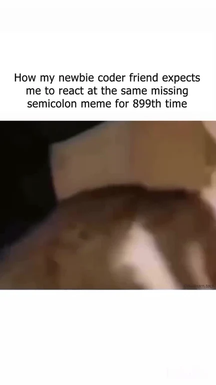 reaction to missing semicolon meme