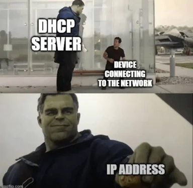 DHCP server meme with Hulk Hogan