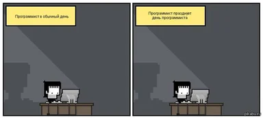 programmer in ordinary day vs programmer celebrating programmer day