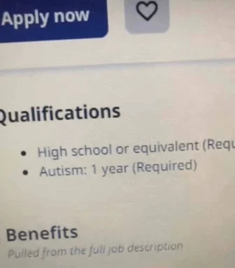 job listing with autism requirement