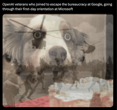 OpenAI veterans meme about bureaucracy at Google and Microsoft