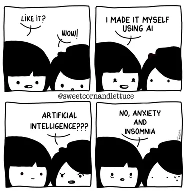 Comic strip about AI-generated art and the cost of creativity