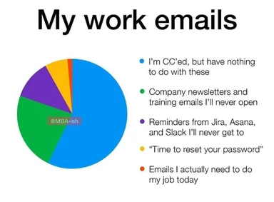 pie chart showing distribution of work emails