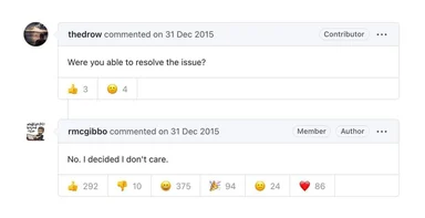 a screenshot of a Stack Overflow comment thread with a popular response