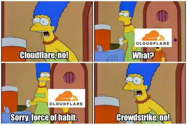 Marge Simpson reacts to Cloudflare and CrowdStrike names