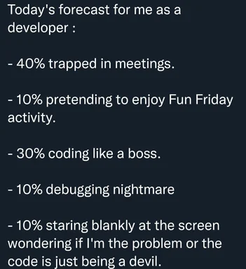 humorous developer daily schedule meme