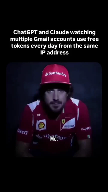 ChatGPT and Claude watching multiple Gmail accounts use free tokens every day from the same IP address