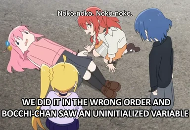 Anime girls reacting to a programming mistake