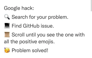 google-hack-github-issue-positive-emojis-problem-solved