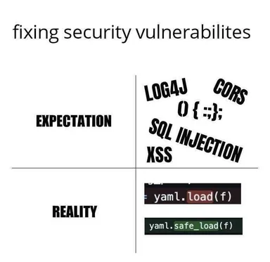 fixing security vulnerabilities meme