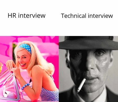 HR interview vs technical interview meme