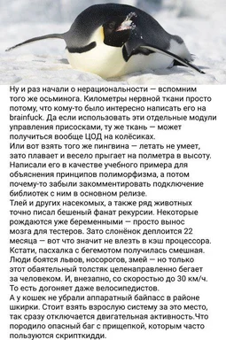penguin running with octopus and brainfuck code