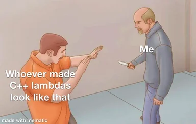 angry programmer blaming C++ lambda syntax
