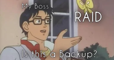 Cartoon man asking about RAID backup