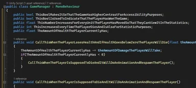 Self-documented code example with humorous comments