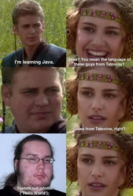 Star Wars meme about Java programming language
