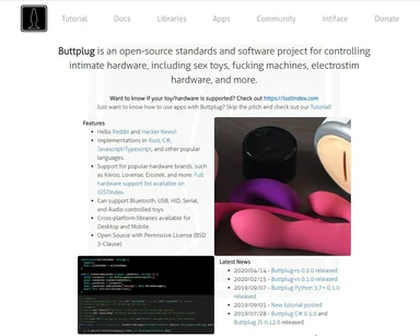 buttplug open-source software project for controlling intimate hardware