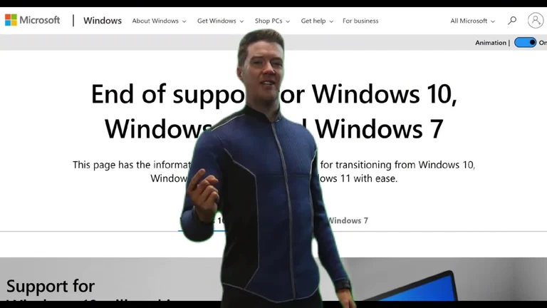 Microsoft ad for end of support for Windows 10 and Windows 7