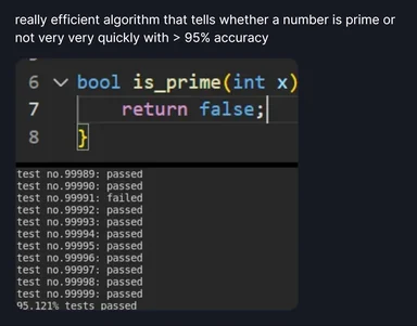 meme about inefficient prime number algorithm